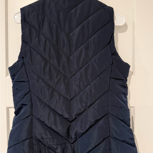 Michael Kors Navy Quilted Puffer Vest with Gold-Tone Zip Pull - Picture 2 of 4